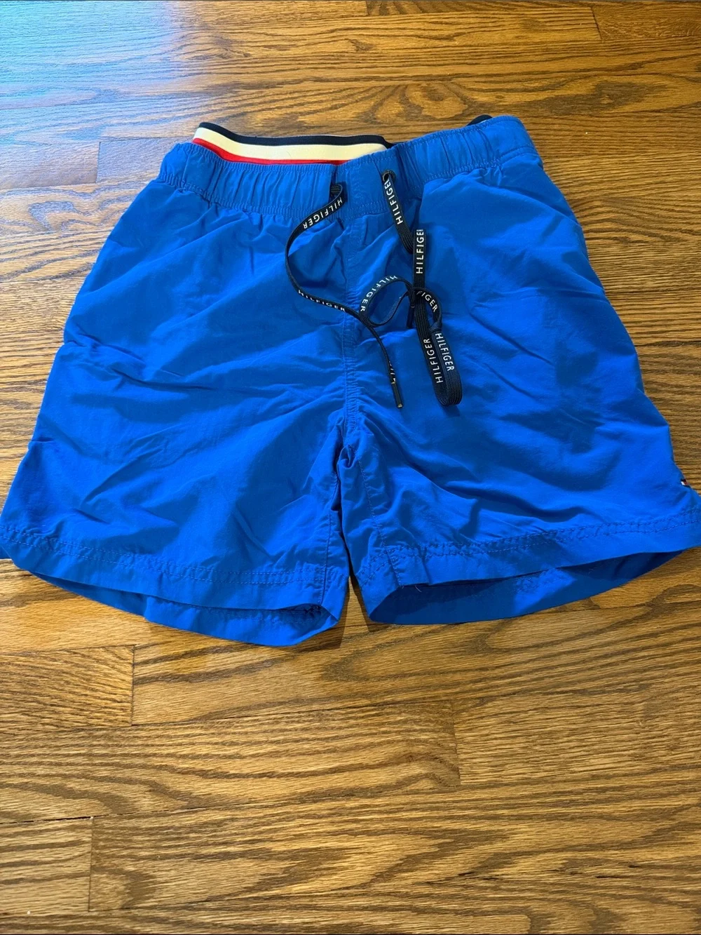 Tommy Hilfiger Bright Blue Swim Trunks with Logo Drawstring Size Small